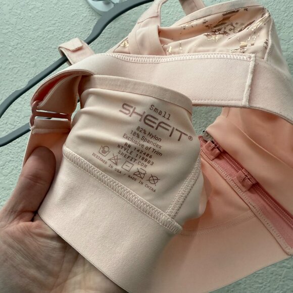 Shefit Flex Adjust Front Zip Blush Medium Impact Sports Bra 110003 Womens Small - Picture 3 of 5